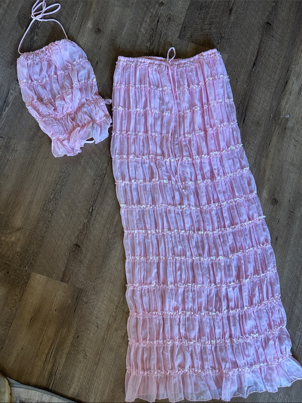 Pink top and maxi skirt - Lightweight Summer Style